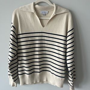 Striped collared sweater